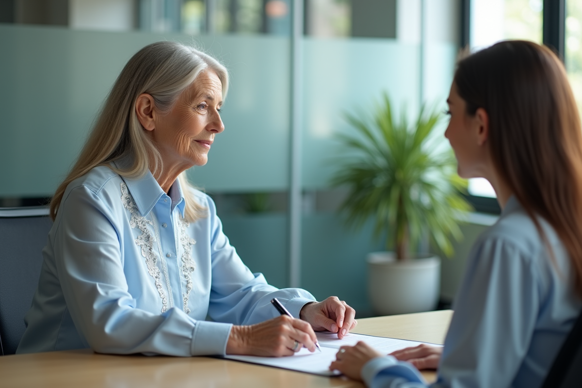 Femme conseillère en assurance avec une cliente en bureau