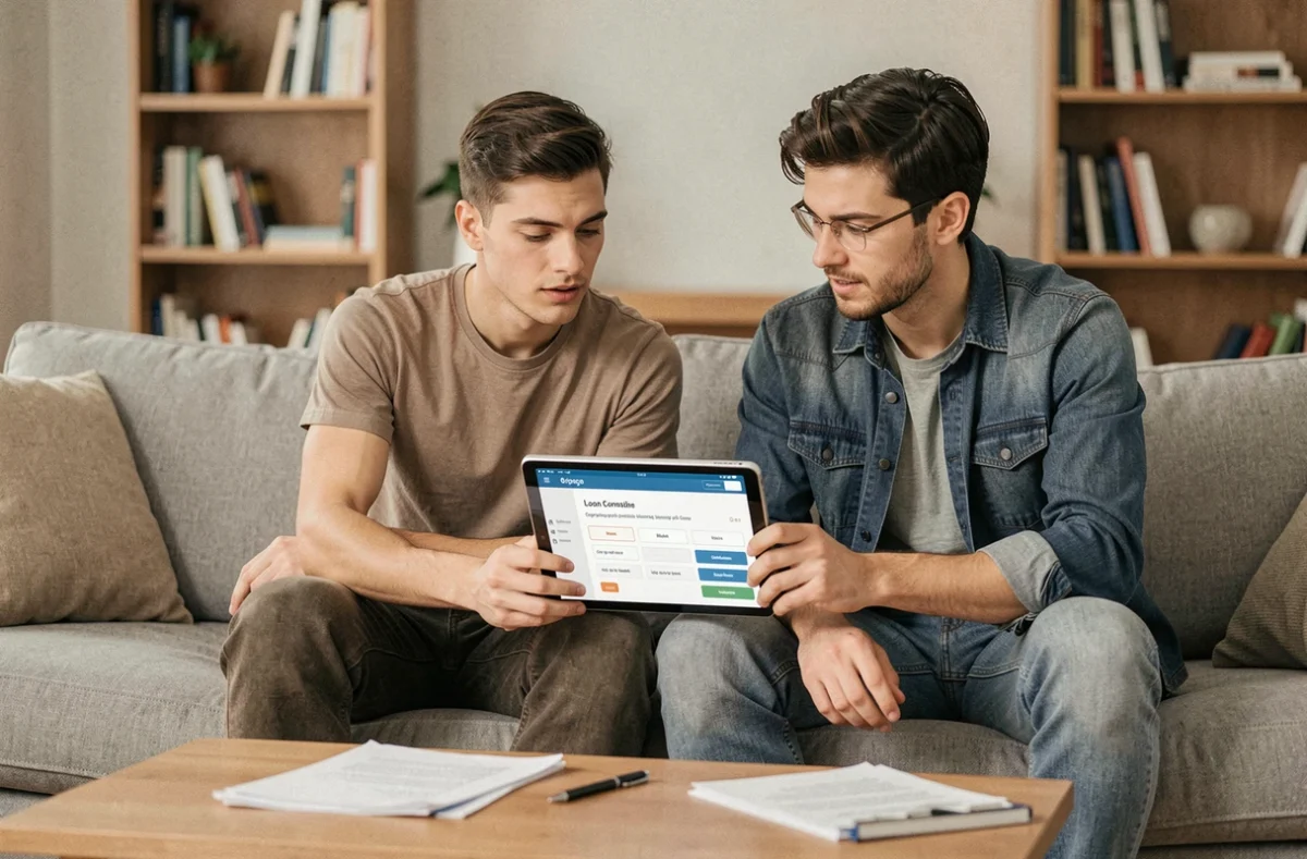 Couple cherchant un organisme de crédit facile et rapide sans rendez-vous sur tablette