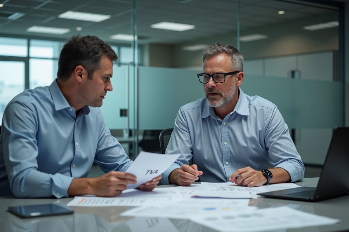 Homme d affaires discute de documents fiscaux avec un client