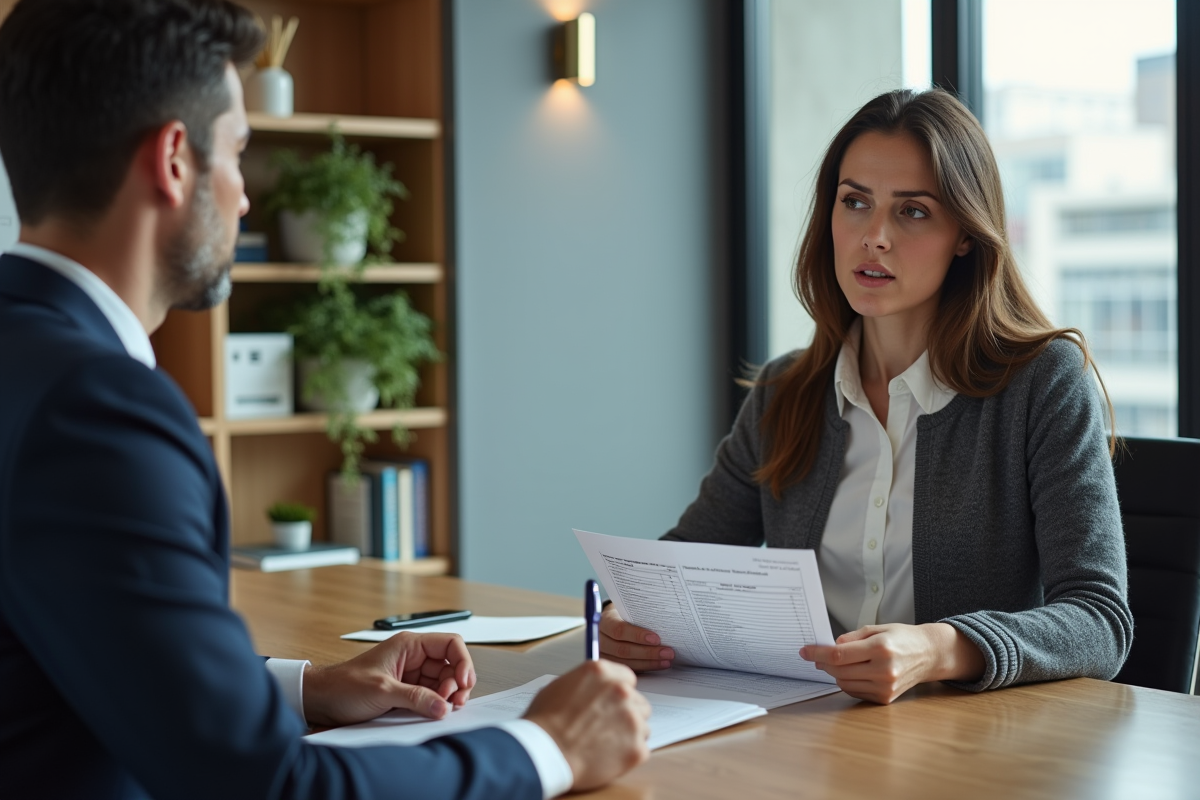 Femme consulte un relevé d