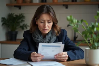 Femme examinant un livret A dans un cadre quotidien