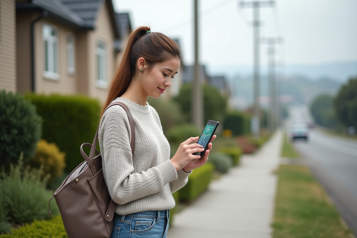 Jeune femme consulte un graphique de consommation d