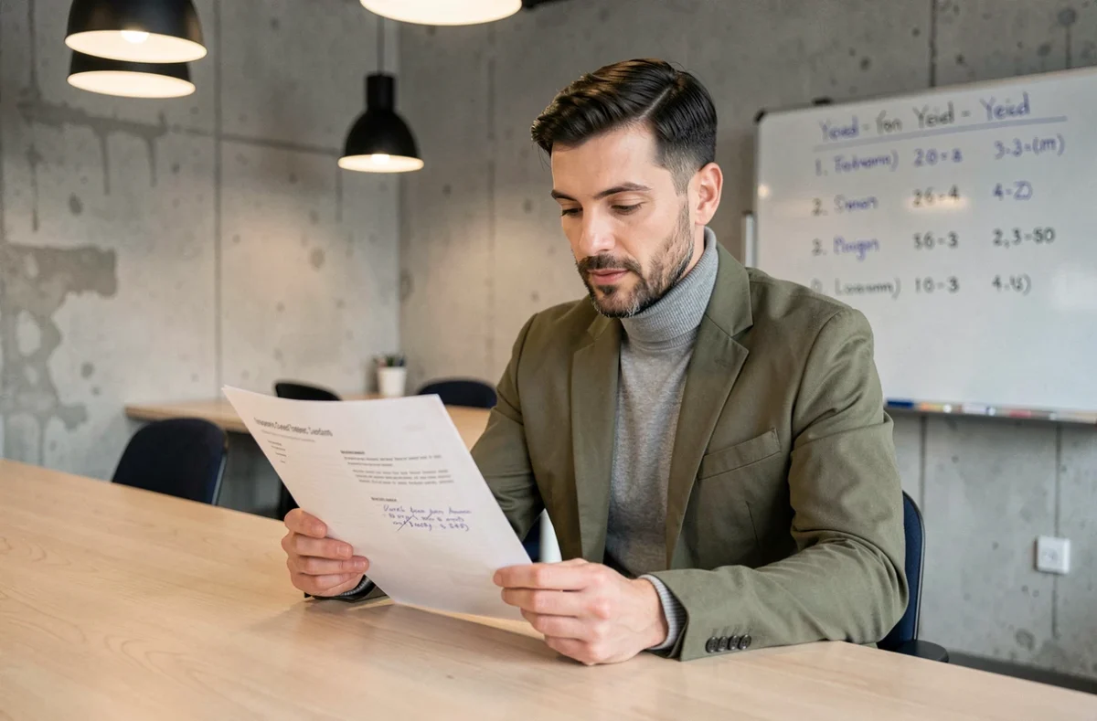 Salim Dellal, conseiller indépendant en investissement locatif, analysant un dossier immobilier dans un espace de coworking moderne